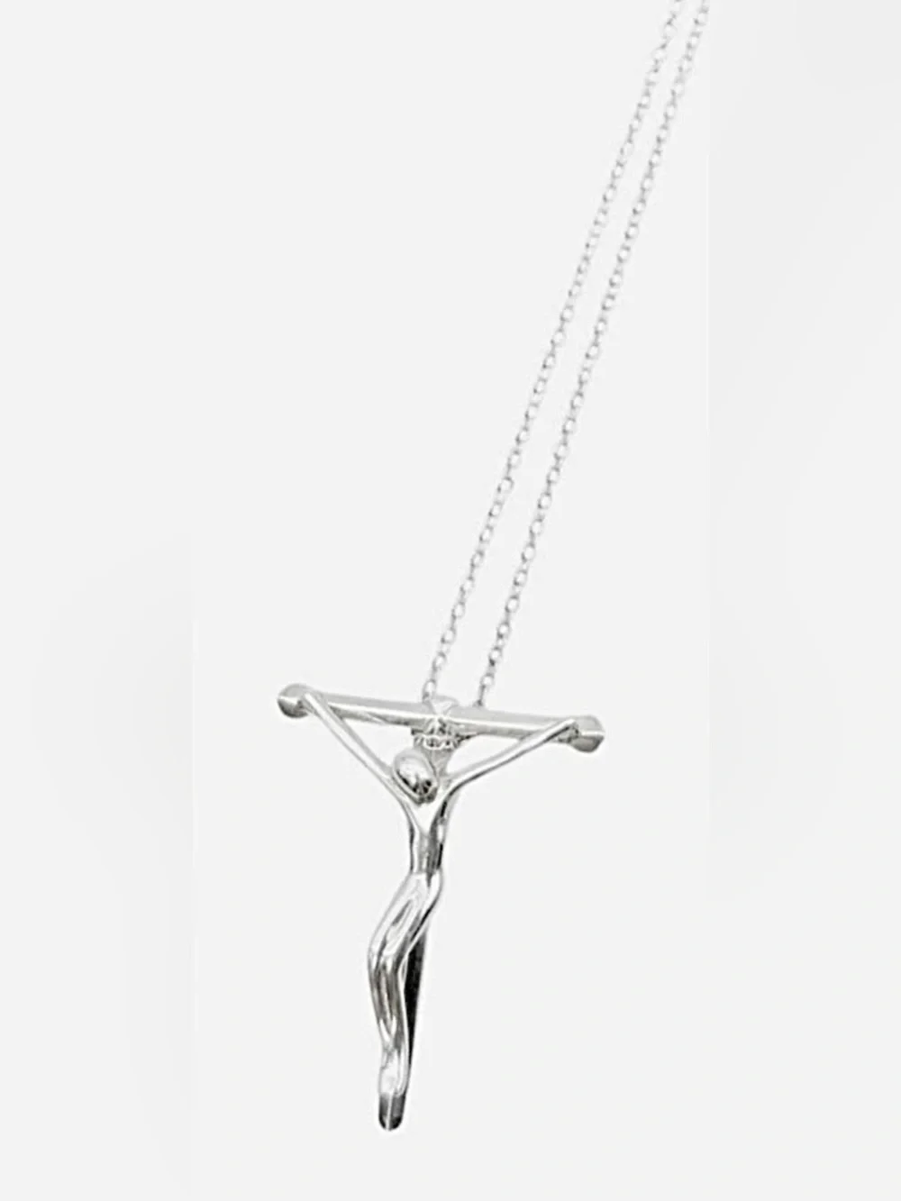 Tiffany & Co. Elsa Peretti 925 Silver Crucifix Pendant Necklace 27mm $900 Retail